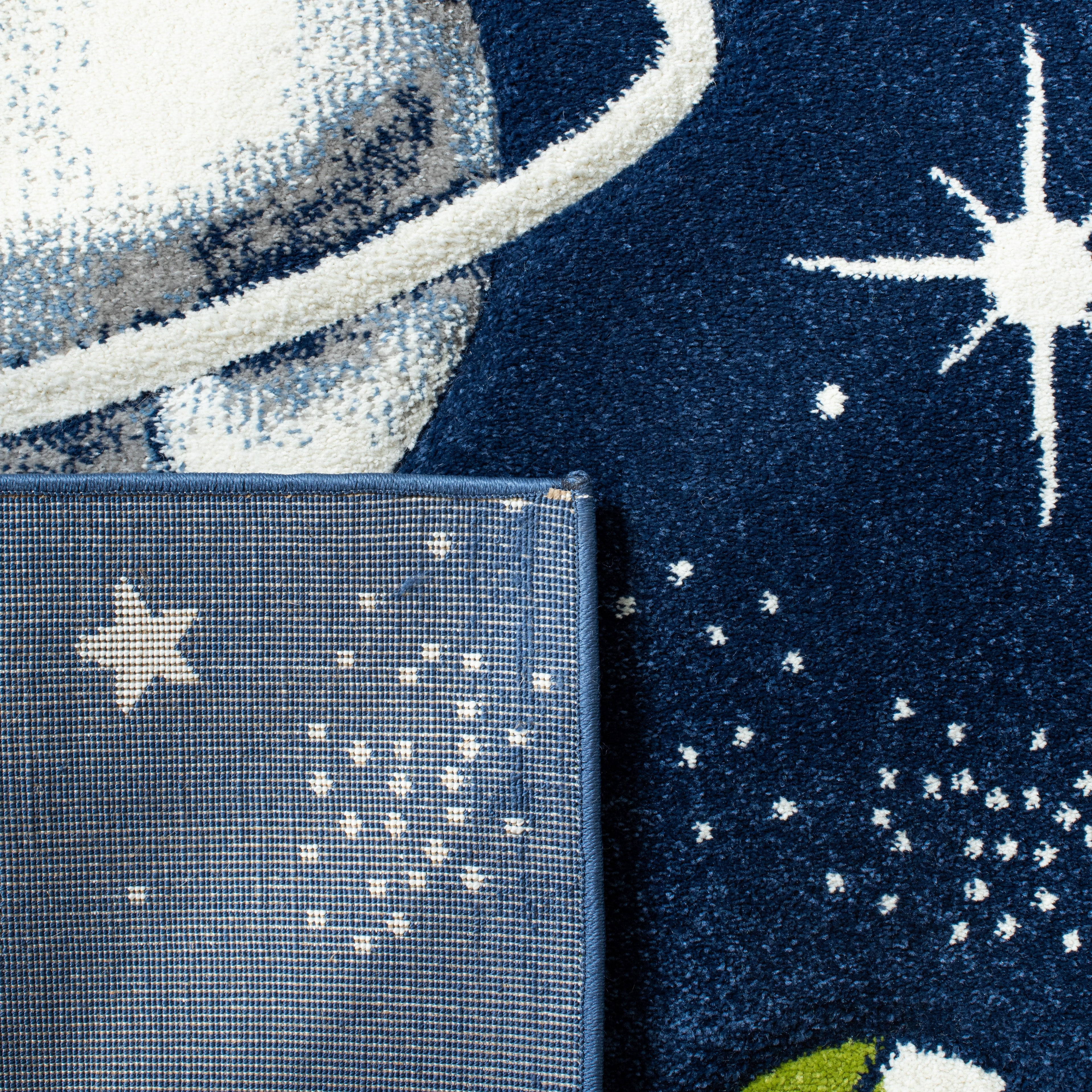 SAFAVIEH Carousel Kids World of Planets Area Rug, Navy/Ivory, 6'7" x 9'