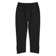thumbnail image 4 of Hvogkswy Women's Capri Pants Solid Split-Hem Elastic Drawstring Waist Jogger Capri Pants with Pockets Thin Loose Casual Summer Capri, 4 of 6