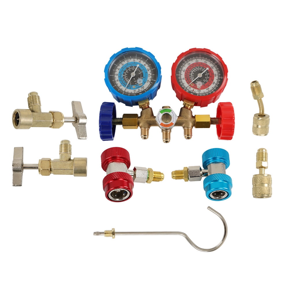 munirater Air Vacuum Pump MANIFOLD GAUGE Set 1/3HP 4CFM HVAC AC Refrigerant Kit