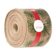 Holiday Time Ribbon, Natural Pine, 25'