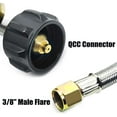 thumbnail image 2 of Upgraded 6 FT Stainless Braided Propane Regulator Hose with Gauge, QCC1 Propane Adapter Hose Regulator for 20lb Tank with Elbow Adaptor, Replacement Part for Blackstone Weber LP Gas Grill Heater, 2 of 7