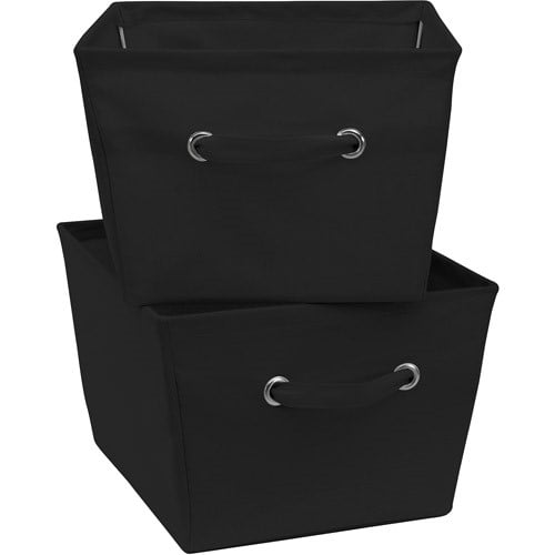 Mainstays Large Canvas Bins 2 PackRich Black