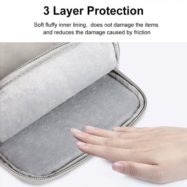 Becaristey Tablet Bag Case Portable Waterproof Protection Sleeve Earphone Notebook Pocket Replacement for 7.9-10.8 Inch Light Gray