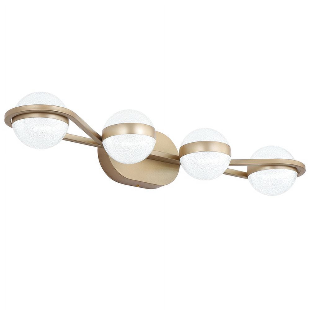 Hi-LIGHTS,4-Light Modern Minimalist Golden Bathroom Vanity Light With Acrylic Shades,Bathroom Mirror Lamp for Bathroom,Dressing Room,Bedroom,Living Room,Office,Restaurant,Bars(Brushed Gold)