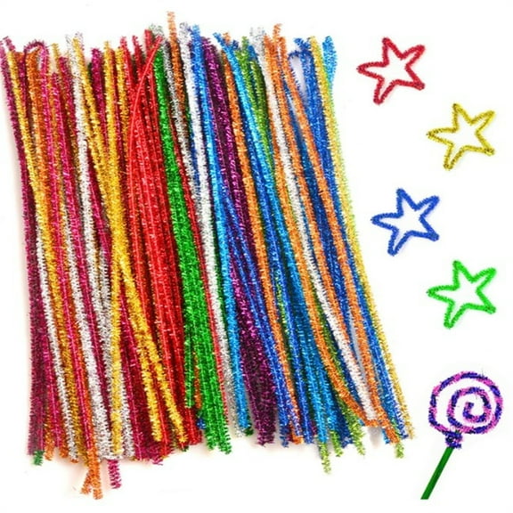 Craft Pipe Cleaners 200Pcs 10 Colors, DIY Pipe Cleaners Craft Supplies, Christmas Chenille Stems, Pipe Cleaners Bulk, for Crafts, Gift Wrapping and Party Decorations