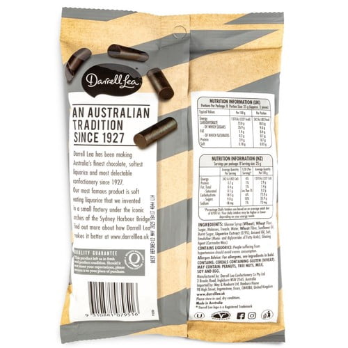 Darrell Lea Batch 37 Fresh Liquorice 200g, British Import (Pack of 6)