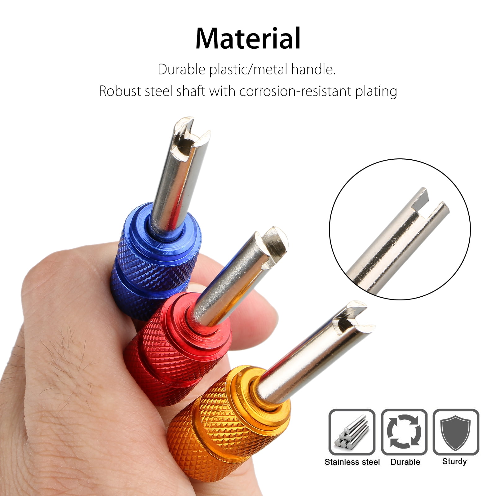 Dual Schrader HVAC Service Valve Core Remover AC System Installer Removal Tools