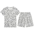 thumbnail image 1 of TIWEKE Tenues & Ensembles pour Garçons Ensemble de Pyjama Confortable d'Halloween Manches Courtes Col Rond Shorts Vêtements de Nuit Imprimé DIY Décontracté pour Enfants, Taille 11-12 Ans, 1 of 3