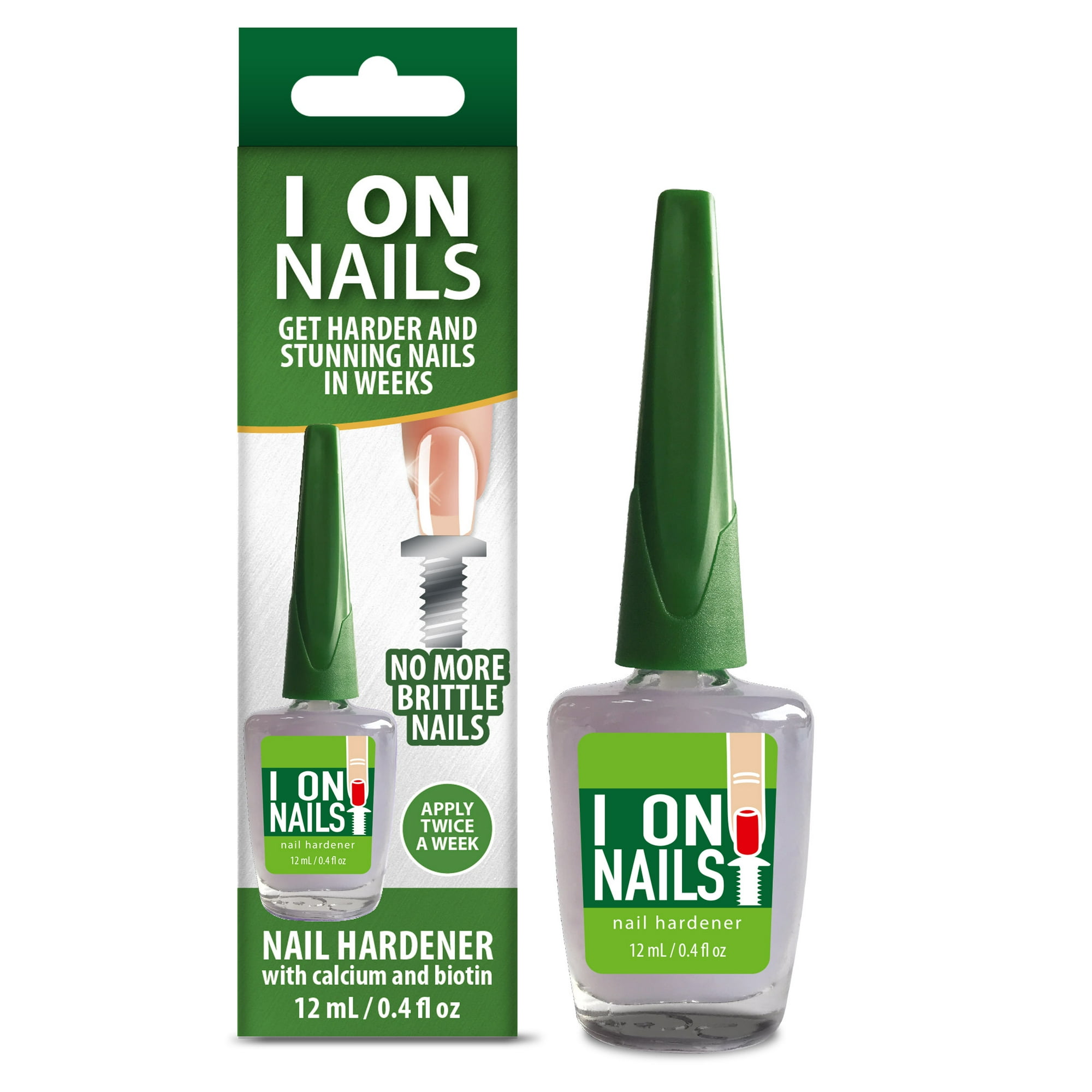 Amen I on Nails Hardener w/ Calcium Biotin 0.40oz, Longer, Stronger, No More Brittle Nails Base Coat