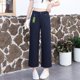thumbnail image 2 of Pantalones Azul Marino de Pierna Recta para Mujer Pantalones Caqui Cortos 2026 Nuevos Pantalones de Pierna Ancha de Modal Cintura Elástica Trasera Pantalones Sueltos Casuales, 2 of 7