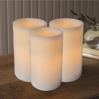 (3-pack) Mainstays 3x6 Inch Flameless LED Pillar Candles, White