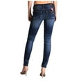 thumbnail image 4 of Grace in LA Jeans Women's Medium Wash Floral Skinny Stretch Jeans (29), 4 of 4