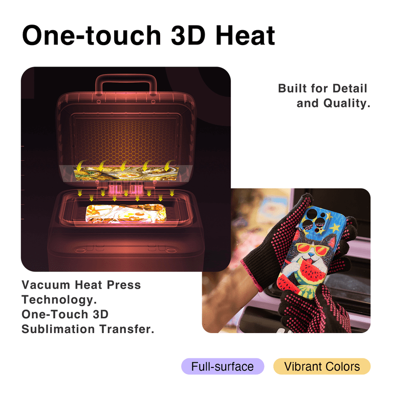 HTVRONT H17 Phone Case Heat Press Automatic Vacuum Sublimation