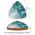 thumbnail image 3 of HemaKayy Set of 6 Decorative Coasters for Drinks, Waterproof Leather Drink Coaster with Double Side Non-Slip Surface for Cup Kitchen Home Housewarming Gift, Rectangle 4" - Abstract Marble Texture, 3 of 7