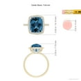 thumbnail image 4 of ANGARA Natural 4.5 ct London Blue Topaz & Diamond Ring in 14K Yellow & White Gold for Women (Size-11x9mm) | November Birthstone, Anniversary, Jewelry Gift for Women | Natural London Blue Topaz Ring, 4 of 9