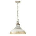 thumbnail image 3 of Golden Lighting Kinsley 1-Light Pendant in Aged Galvanized Steel with Antique Ivory, 3 of 5