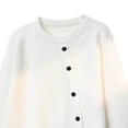 thumbnail image 3 of BaoFuBaoMei Mens Button up Cardigan Sweaters Big and Tall Asymmetric Button Crew Neck Long Sleeve Cardigan Solid Textured Knit Fall Winter Sweater, 3 of 4