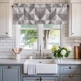 thumbnail image 2 of Geometric Triangle Window Valance Curtain Ombre Cream-Coloured Grey Rod Pocket Short Curtain for Living Room, Bedroom & Kitchen Window Decor 42x12in, 2 of 8