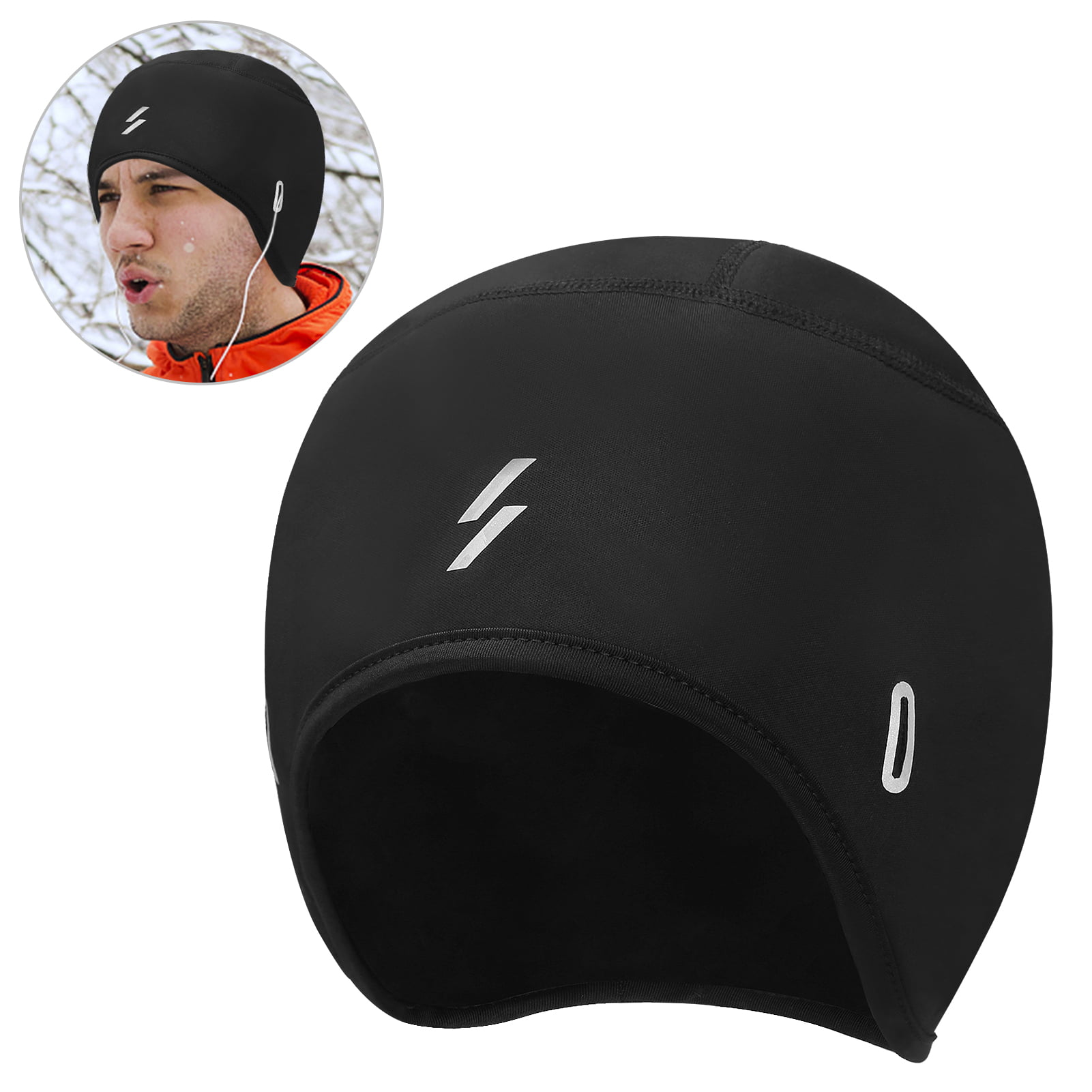 Cycle Under Helmet Thermal Warm Windproof Skull Cap Hat Ear Cycling Running 