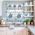 thumbnail image 6 of Kitchen Window Curtains Valance and Tier Set, Sea ​​turtle Blue Coral Starfish Rod Pocket Tier Curtain Valance Set, Ocean World Marine Life Light Filtering Cafe Curtains for Bedroom Living Room, 6 of 9