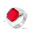 thumbnail image 2 of Red Black Agate Gold Silver Band Stainless Steel Men's Engagement Ring Size 7-13, 2 of 8