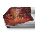 thumbnail image 3 of Christmas Soft Flannel Fleece Throw Blanket, Noel Room Design Bunch of Holly Yule Objects Fantasy Eve Ornate Illustration, Cozy Plush for Indoor and Outdoor Use, 70" x 90", Orange, by Ambesonne, 3 of 6