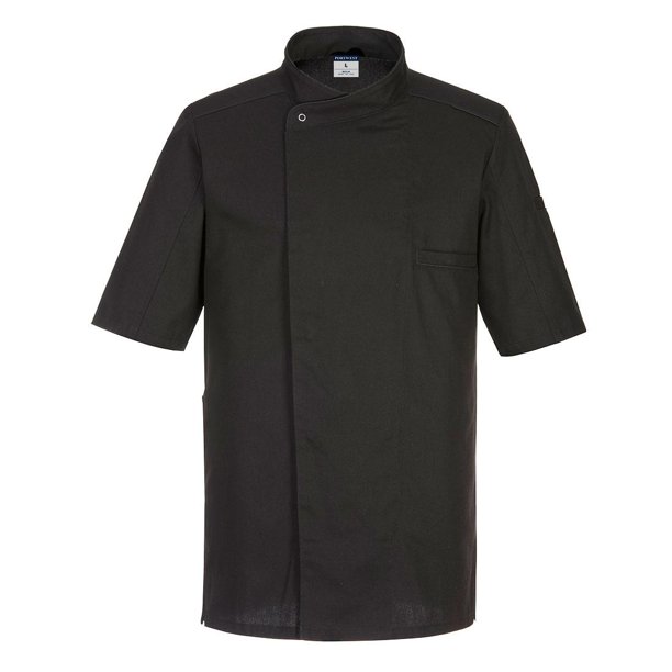 Portwest - Chaqueta de Chef Surrey de Manga Corta para Hombre (Negro)