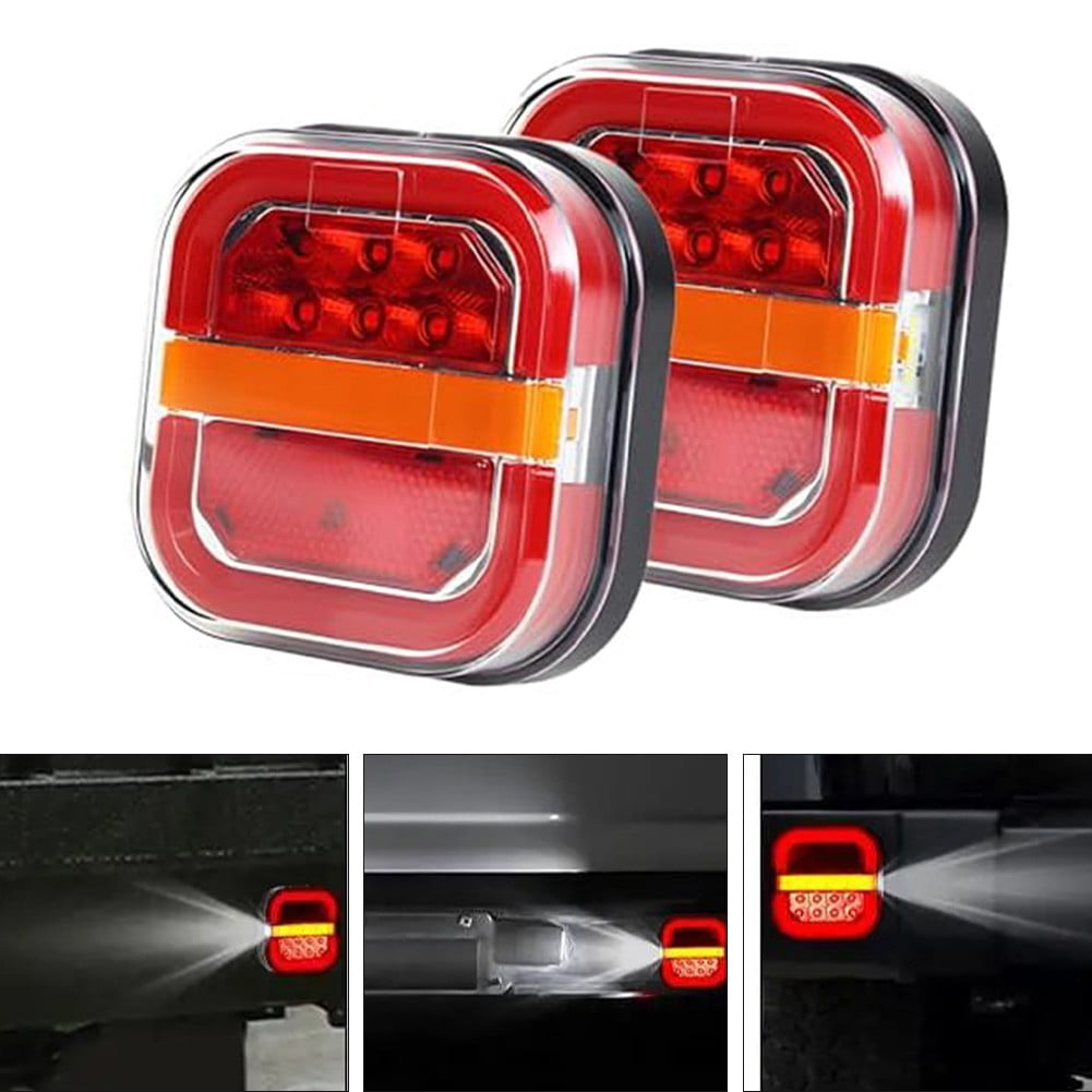 12/24V 3 Colors Square LED Trailer Taillight License Plate Light