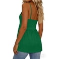 thumbnail image 5 of Camisole Tops For Women Casual Green V Neck Solid Color Tank Sleeveless Tank Summer Tops For Women, 5 of 6