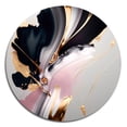 thumbnail image 2 of Designart "Transcending Complexity in Gold and Black" Abstract Metal Round Wall Decor, 2 of 5