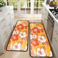 thumbnail image 4 of Kitchen Rugs Sets Of 2,Pioneer Flower Floral Print Pattern Anti Fatigue Kitchen Mat Rugs Non Slip Washable,Decorative Kitchen Floor Mats for Kitchen,Sink,Laundry,17"x47"+17"x47", 4 of 5