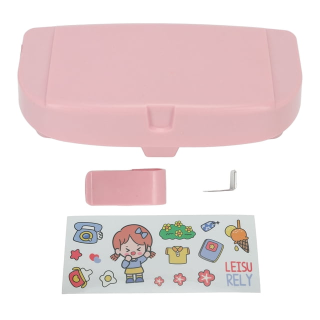 Estuche multifuncional para gafas de coche, parasol para coche, estuche para gafas de sol, organizador de gafas con clip, color rosa
