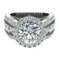 thumbnail image 4 of 18K White Gold Real Diamond Accented Ring Channel Set 4.90 CT TW (G,VS1) (Moissanite Center), 4 of 5