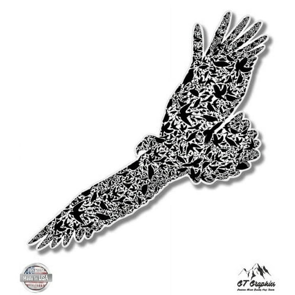 Eagle Pattern Birds - 3" Vinyl Sticker - For Car Laptop I-Pad Phone Helmet Hard Hat - Waterproof Decal