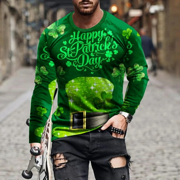 Blusas y camisas de manga larga y cuello redondo para hombre, estilo casual, cuello redondo, manga corta, jersey con estampado 3D.