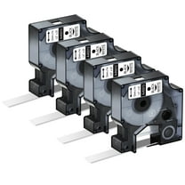 GREENCYCLE 4PK Compatible for DYMO D1 Label Tape 45013 45013S S0720530 12mm Black on White for LabelManager 160 210D 260P 280 360D 420P 450Duo Wireless PnP Colorpop