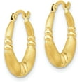 thumbnail image 2 of 10k Yellow Gold Polished and Satin Hoop Earrings - 18.08mm, 2 of 6
