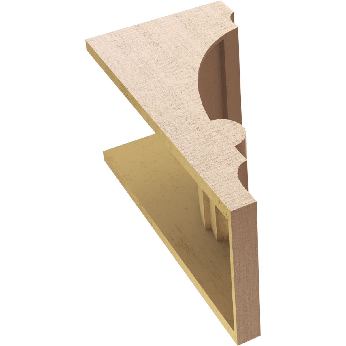 12"W x 12"D x 24"H Wide Diane Rough Cedar Woodgrain TimberThane Corbel, Primed Tan