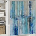 thumbnail image 6 of Orinice Blue and White Abstract Stripe Bathroom Decor Set, Colorful Luxurious Graphic Print Polyester Fabric Fashion Shower Curtain Set with Hooks, 100% Polyester Fabric Shower Curtain for, 6 of 7