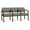 Castillo Gray, variant on Lenox Wood Reception Waiting 3-Seat Tandem Seating / Walnut Wood / Blue