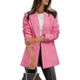 thumbnail image 2 of QATAINLAV Blazer Jackets for Women Plus Size Casual Open Front Suit Coats Long Sleeve Lapel Collar Work Office Cardigans, Pink, XXXL, 2 of 7