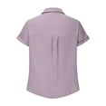 thumbnail image 7 of Plus Size Women's Short Sleeve Button Down Shirt with Notch Collar and Patch Pockets, 7 of 7