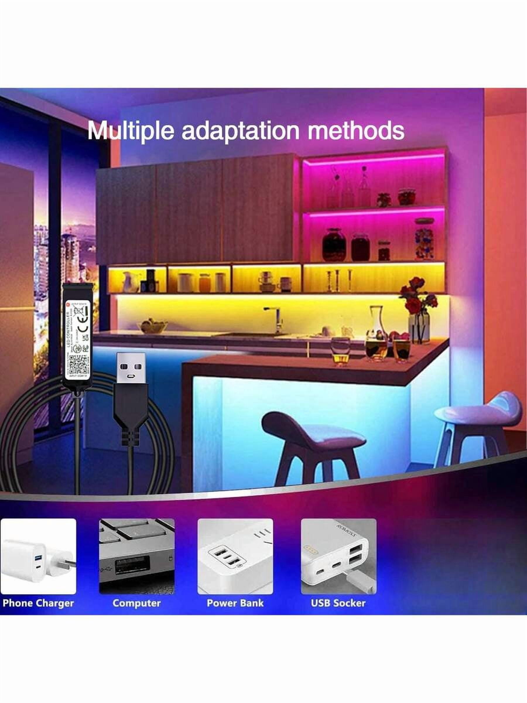 Music Sync LED Strip Lights 3-100ft, App & Remote Control, Color Changing, Timer, Dimmable, Easy Install for Bedroom Living Room Halloween Christmas Decor