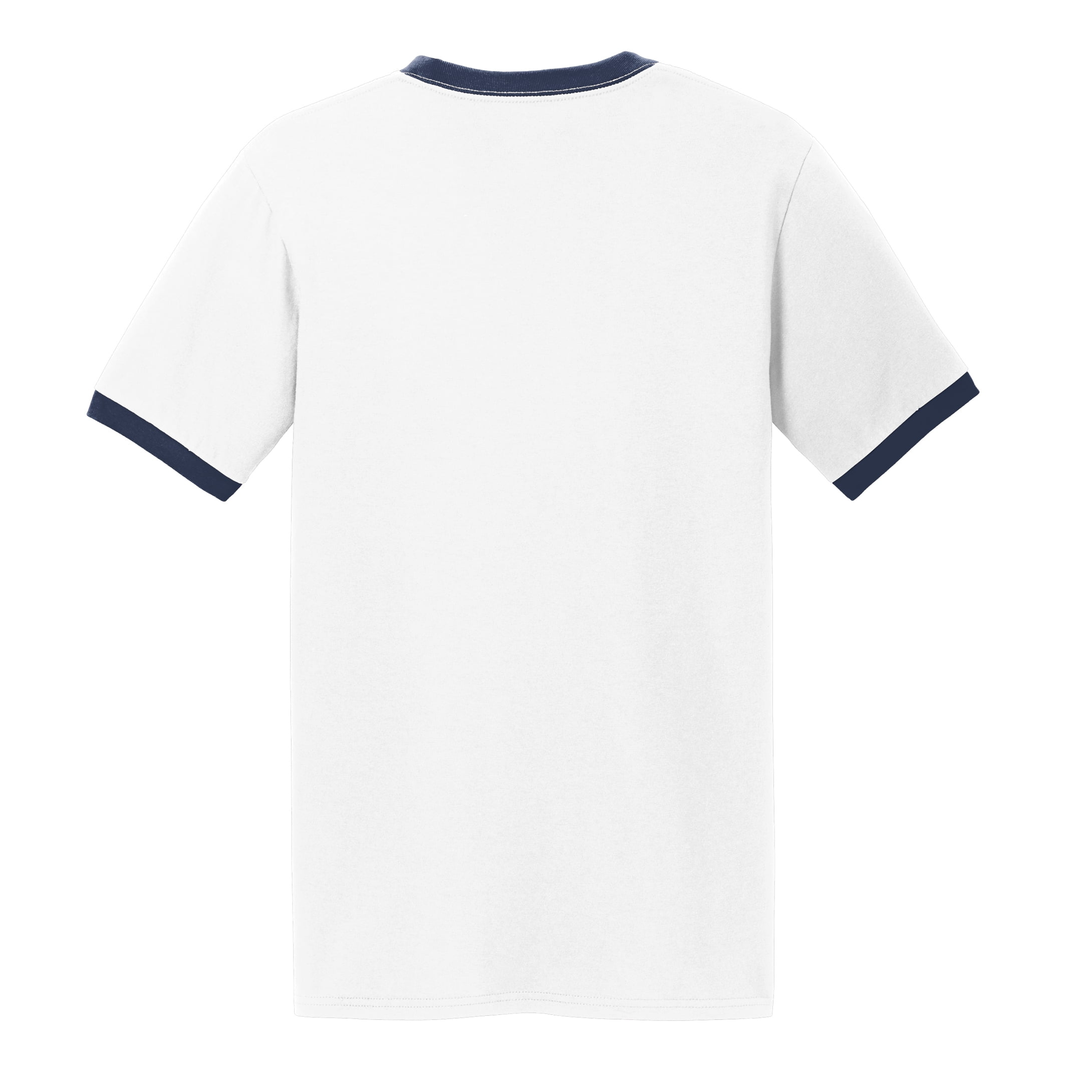 Yellow Rooster Men's Core Cotton T-Shirt - Ringer Tee, White/Red