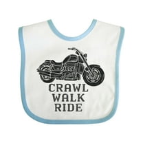 Inktastic Crawl Walk Ride Motorcycle Boys or Girls Baby Bib