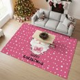 thumbnail image 4 of Merry Christmas Washable Area Rug 5 x 7 ft Santa Claus Portrait Pink Speckled Background Soft Non‑Slip Rugs Stain Repellent Indoor Mats for Living‑Room, Formal Dining Room, Recreation Room, 4 of 9