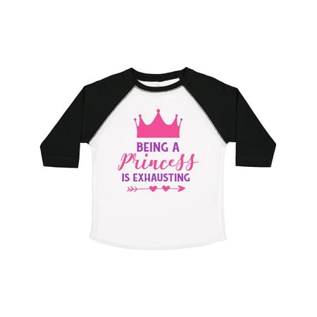 

Inktastic Being a Princess is Exhausting Crown Hearts Gift Toddler Toddler Girl T-Shirt