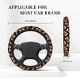 thumbnail image 5 of Fotbe Brown Football On Black Steering Wheel Cover Universal 15 in Car Accessories for Men Women,Steering Wheel Protector Comfortable Protective Case for SUV Sedan Decor, 5 of 8