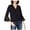 black, variant on bar III Womens Lace Sleeve Pullover Blouse, Black, X-Small