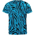 thumbnail image 2 of Zebra Print Blue All Over Sapphire Blue Adult T-Shirt - X-Large, 2 of 2